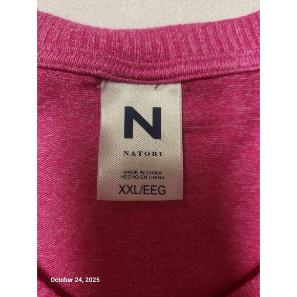 NATORI  Bella Spring Hacci Jogger & Short Sleeve Top Lounge Set Pink XXL - Picture 3 of 7